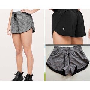 Lululemon‎ Choose A Side Shorts Reversible Size 4 Grey Black 3” Inseam Training